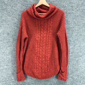 A New Approach Sweater Pullover Women S Small Red Knit Turtleneck Long Sleeve